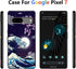 Compatible with Google Pixel 7 Case Japanese Wave Cherry Blossom Moon Pattern Phone Case for Boys Girls Aldults, Soft TPU Shockproof Anti-Scratch ...