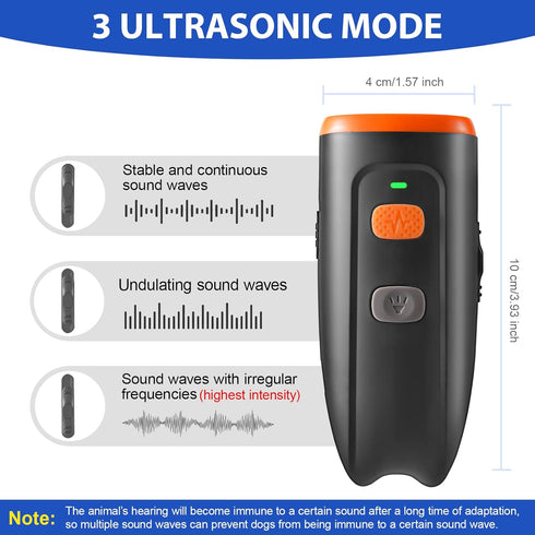 Ultrasonic Dog Barking Control Device, Anti Barking Device Dog Barking Silencer with LED Light, 3 Training Modes Dog Bark Deterrent Devices 20ft R...