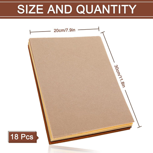 Whaline 18Pcs Brown Felt Fabric Sheets Assorted Soft Thick Craft Felt Pack for DIY Craft Sewing Patchwork Art Projects, 7.9 x 11.8 Inch...