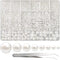 FEPITO 11070 Pcs Flat Back Pearl 8 Sizes Half Round Pearls Flatback Pearl Beads Half Pearl Bead for Crafts Embellishment Shoes Phone Nail Making...