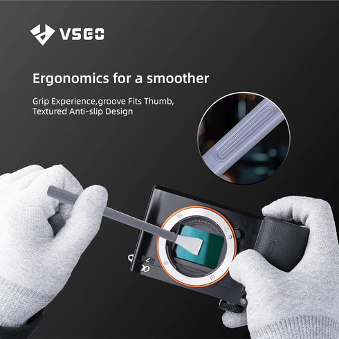 VSGO VS-S01E Professional Camera Cleaning Kit Micro Four Thirds 4/3 Sensor Cleaning Swabs 6pcs 12mm and 10ml Cleaner Compatible for DSLR Cameras...