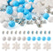 Cheriswelry DIY Winter Theme Jewelry Making Kits with 30pcs 15mm Round Silicone Focal Beads & 5pcs Snowflake Silicone Beads & 30pcs 10mm Glass Rhi...