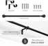 Kenney Chelsea Ball End Window Curtain Rod - Adjustable 28 to 48 Inches, Extendable Set, Black...
