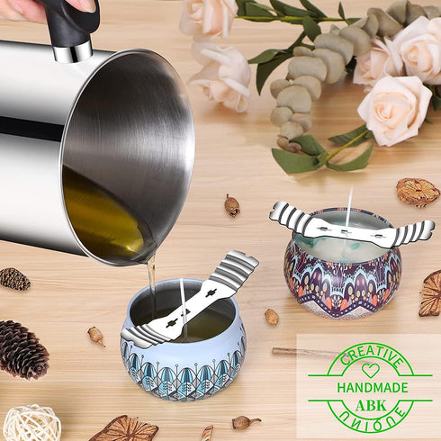 20 pcs Metal Candle Wick Holders, Upgraded Candle Wick Centering Devices, Silver Stainless Steel Candle Wick Holder for Candle Making...