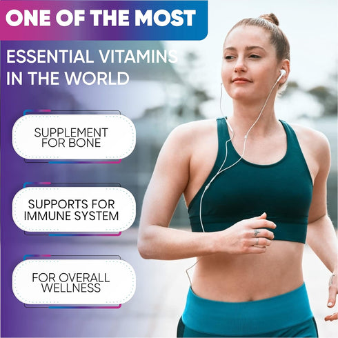 Vitamin D3 High Potency 5000 IU (125 mcg), Bone, Teeth, Muscle & Immune Health Support, Non-GMO, Gluten-Free, 2 Month Supply in Rapid-Release High...