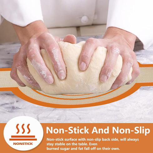 2Pcs Silicone Bread Sling Oval And Round For Dutch Oven, Non-Stick & Easy Clean Reusable Silicone Baking Mat With Long Handles Sourdough Bread Bak...