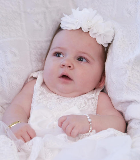 Cherished Moments "Petals Keepsake Headband for Christenings, Baptism and Baby Blessings (Ivory)...
