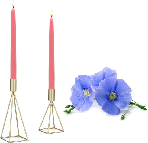 CandleNScent Taper Candles | Tapered Candlesticks - dripless 10 Inch unscented | Pink | 4 Pack...