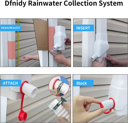 Rainwater Collection System,Rain Barrel Diverter Kit,for 2”x3”Standard Downspout, Standard Gutter Downspout with 50" Hose,Diverts Water into Rain ...
