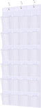HAKACC Shoe Rack for Closet, 24 Pocket White Shoe Organizer Over-the-Door Storage Sturdy Closet Rack Hangers for Shoes Sneakers...