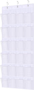 HAKACC Shoe Rack for Closet, 24 Pocket White Shoe Organizer Over-the-Door Storage Sturdy Closet Rack Hangers for Shoes Sneakers...