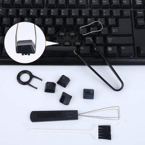 Key Cap Removal Tool, 7 Pcs Keycap Puller Kit Stainless Steel Keyboard Switch Puller Keyboard Remover Keyboard Cleaner Tools Set with Keyboard Bru...