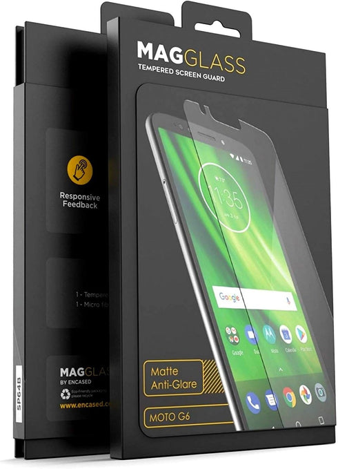 MagGlass Tempered Glass Screen Protector for Moto G6 - Anti Glare (Matte XM90) Scratch/Fingerprint resistant screen guard (Case friendly design)...