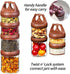 SELEWARE Portable Stackable Food Storage Containers for Snacks Formula Powder and Drinks Twist Lock System Airtight Leak-proof BPA and Phthalate F...