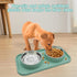 Double Dog Food Bowls Stainless Steel with No Spill Non Skid Silicone Mat Removable Dog Water and Food Bowls Set Durable Feeding Bowls for Small D...