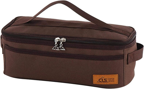 Camping Travel Cooking Utensils Organizer Travel Bag with Net Pockets, Portable Pouch for BBQ Camp Cookware Kitchen Kit,13x5.1x4.9inch (Oxford Clo...
