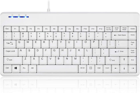 Perixx PERIBOARD-409WU US, Wired USB Mini Keyboard - White - US English...