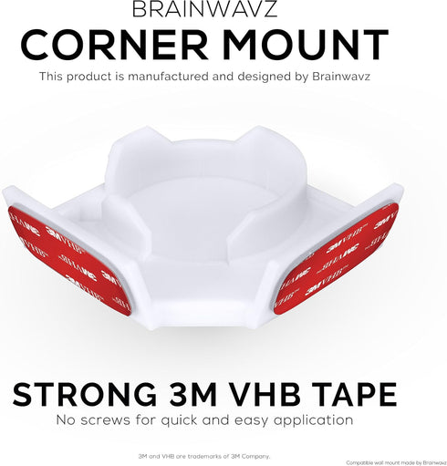 Corner Mount Infant Optics DXR-8 & Pro Adhesive Wall Shelf, Optimal Viewing, Full Pan & Tilt, Easy Installation, No Mess, No Screws by Brainwavz...