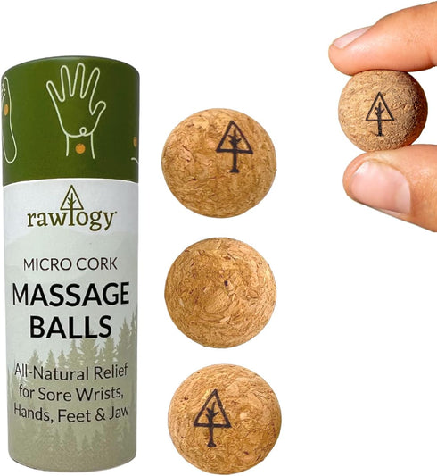 Travel Cork Massage Ball | Lightweight, Sustainable Alternative to Lacrosse Ball for Muscle Pain Relief (Extra Small 0.75 Inch (Pack of 3), Sanded...