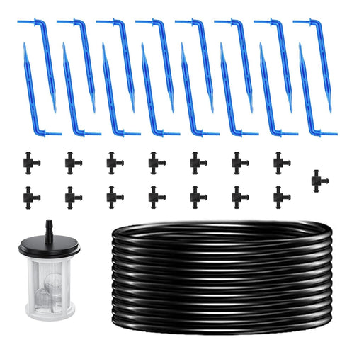 Solar Drip Irrigation Kit Accessories, 39 FT Tubing, Drip Irrigation Extra Accessories Kit,15 tee Fittings and 15 drippers for Balcony Patio & Gar...