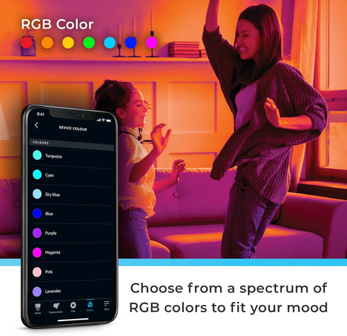 Globe Electric 50589 Color-Changing A19 LED Smart Light Bulb, 2.4 GHz Wi-Fi, 60W Equivalent 800LM, Works with Alexa Only, 1-Pack...