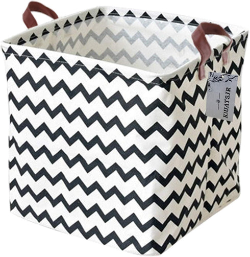 Storage Basket Fabric Organizer Bin for Toys, Books, Clothes, Pets,Perfect for Bedroom/Office/Nursery/Shelves(Polyline)...