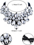 Flyonce Rhinestone Statement Necklace Chunky Choker Crystal Costume Jewelry for Women Clear Black-Tone...
