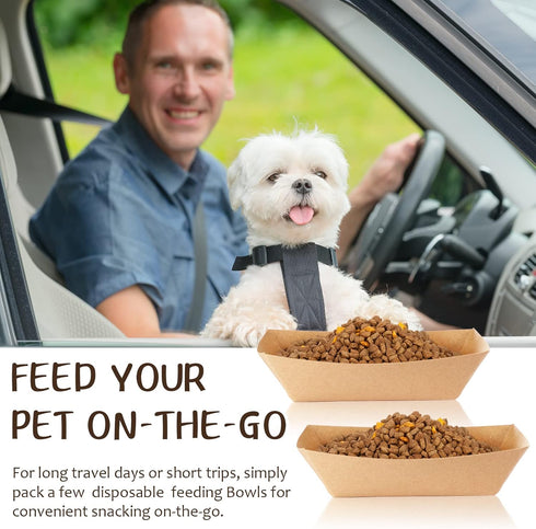 Disposable Pet Bowls, 50 Pcs, Portable, Lightweight, Suitable for Cats and Dogs, Easy to Carry and Store...