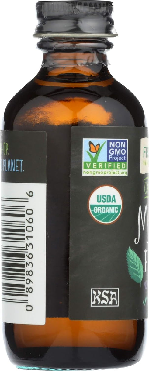 Frontier Organic Non-Alcoholic Mint Flavor, 2-Ounce, Full Flavor for Baking, Icing, Coffee, Cookies, Kosher, Organic...