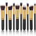 10pcs Premium Synthetic Mini Makeup Brush Set: Eyeshadow, Powder, Eyebrow, Eyeliner, Blush, Foundation & Concealer - Black & Golden...