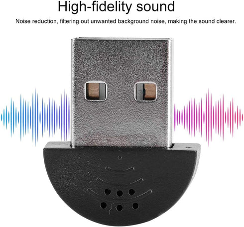 Mini Microphone, Portable USB Studio Speech 360° Omnidirectional Noise Cancellation Microphone Recording Audio MIC Adapter for Computer PC(black)...