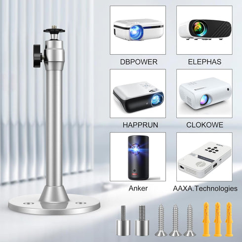 Mini Ceiling Wall Projector Mount Stand Compatible with QKK, DR.J, DBPOWER, Anker, VANKYO, AAXA, Jinhoo, PVO, TMY, AuKing, and Most Other Mini Pro...