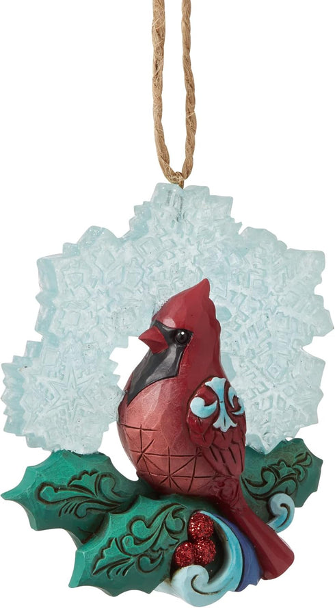Enesco Jim Shore Heartwood Creek Winter Wonderland Cardinal with Snowflake Hanging Ornament, 3.66 Inch, Multicolor...