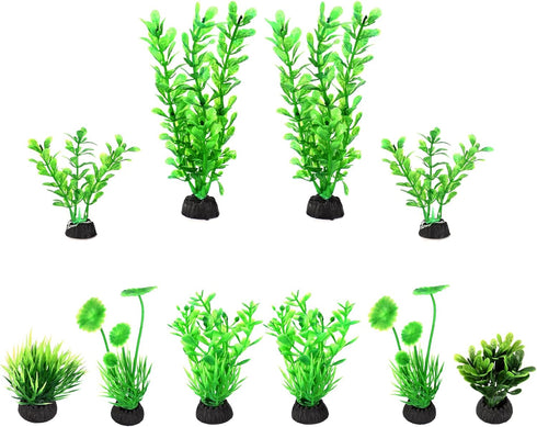 AQUANEAT Fish Tank Plants, Aquarium Plants Plastic, Green Fish Tank Decorations, 10pcs...