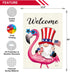 Flamingo Welcome Patriotic Flag Vertical Double Sided Garden Flag, Indoor and Outdoor Decoration Flag, 12.5x18 Inches Prime Burlap House Flag, Bra...