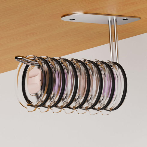Upgraded Tumbler Lid Organizer, Hook for Yeti Tumbler/Stanley Tumbler/Owala Tumbler Lid, Self-Adhesive or Drilling Tumbler Lid Hook for Kitchen Or...