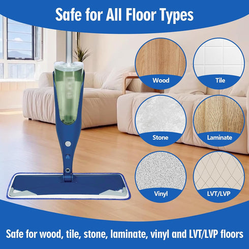 4 Pack Microfiber Cleaning Pads Compatible with All Bona Mops, Safe for Hardwood and Hard-Surface Floors,Washable, Reusable...