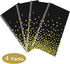 Gexolenu 4 Pack Black and Gold Plastic Tablecloth for Rectangle Tables(54" x 108"), Party Table Cover for Birthday, Table Cloths for Graduation, R...