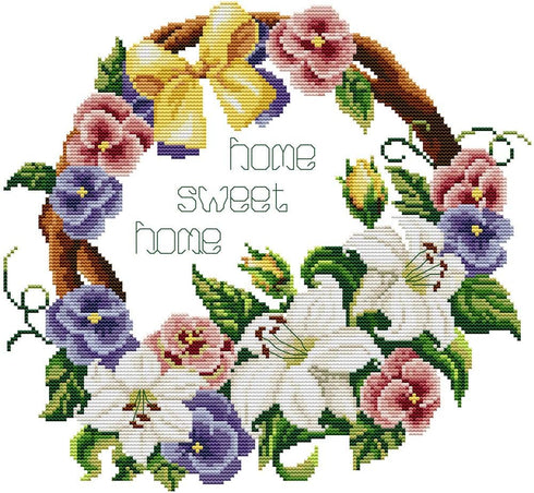 Cross Stitch Kits, Awesocrafts Sweet Home Easy Patterns Cross Stitching Embroidery Kit Supplies Christmas, Stamped or Counted (Sweet Home, Stamped...