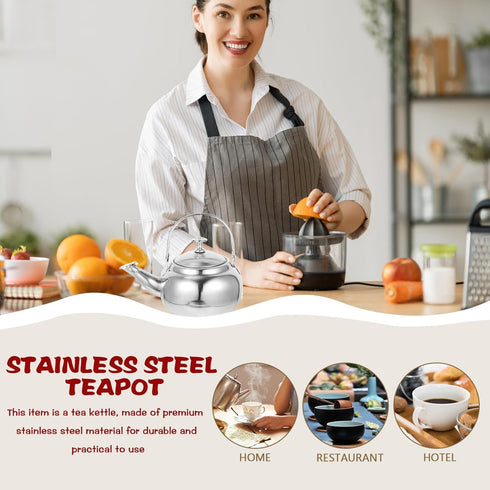 MAGICLULU 1pc Stainless Steel Whistle Kettle Mini Whistling Teapot Metal Whistling Tea Kettle for Home Kitchen Tea Coffee (5.50inch/14cm)...