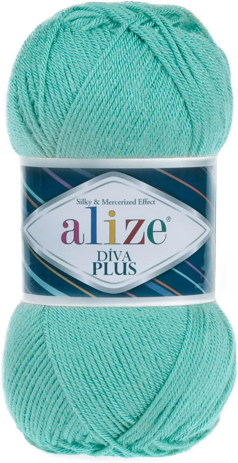 Alize Diva Plus Yarn, Silky and Mercerized Effect 100% Microfiber Acrylic, 100 Grams Crochet Yarn for Blanket, Amigurumi and All Craft, Turkish Ya...