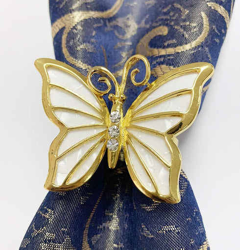 Butterfly Napkin Ring Set of 6, Metal Napkin Rings Dinner Napkin Holder for Wedding Birthday Valentine's Day Christmas Party Dinner Table Decor (6...