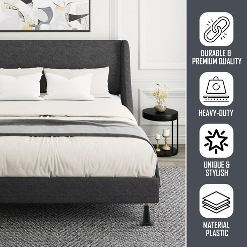Kings Brand Furniture - Plastic Bed Frame Glide Legs - Bed Frame Leg Feet to Replacement Wheels - Set of 6...