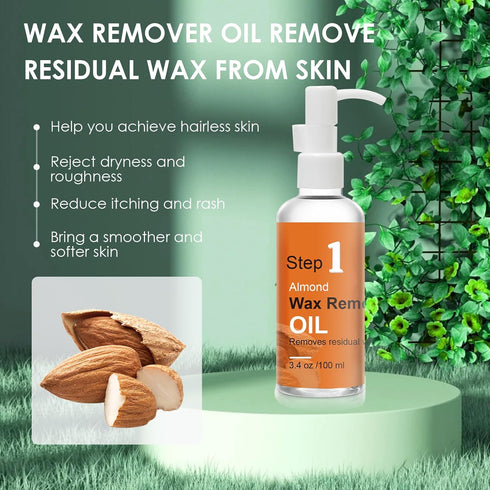 After Waxing Skin Care Kit, Almond Oil For Remove Wax Residue, Post Wax Cooling Aloe Vera Gel For Calm and Soothing Skin, 2 Bottles Hair Removal W...