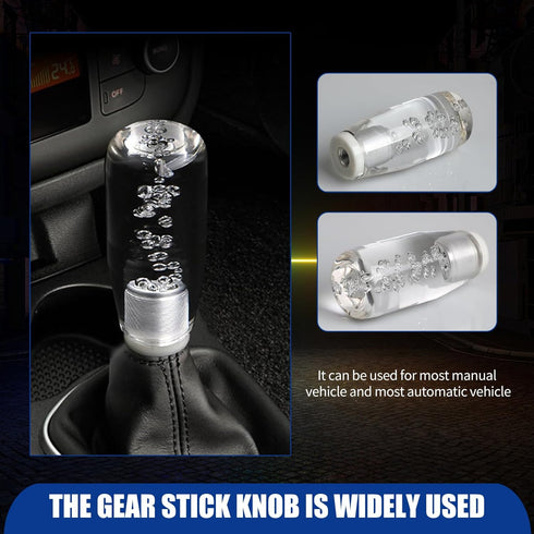 1 PC Car Personalized Gear Shift Head, LED Illuminated Crystal Bubble Shift Knob Wave Stick Head, 3.93" Cool Shift Head, Replacement Modification ...