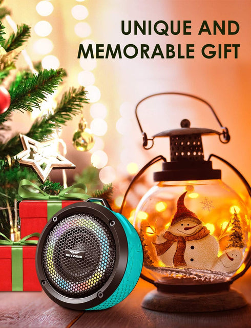 Soundace S6 IPX7 Waterproof Shower Speaker 5W Bass+ Bluetooth Speaker with Suction Cup Hook Lanyard RGB Light, Premium Mini Portable Outdoor Wirel...