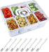 Divided Serving Tray with Lid and Handle Snackle Box Charcuterie Container for Portable Snack Platters Organizer Fruit Divider with 8 Compartments...