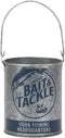 Lakeside Bait and Tackle Metal Bucket - Decorative Fishing Pail for Pencils, TV Remotes or Tools...