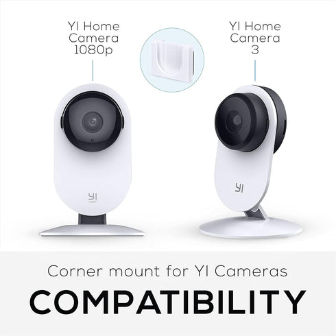 Corner Wall Mount for YI Home (3 Pack) Security Camera - Adhesive Holder, No Hassle Bracket, Strong 3M VHB Tape, No Screws, No Mess Install (White...
