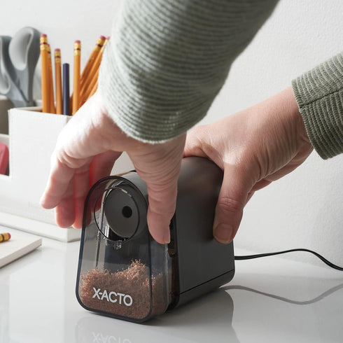 X-ACTO Mighty Mite Electric Pencil Sharpener, Black/Silver (19501/19501X)...
